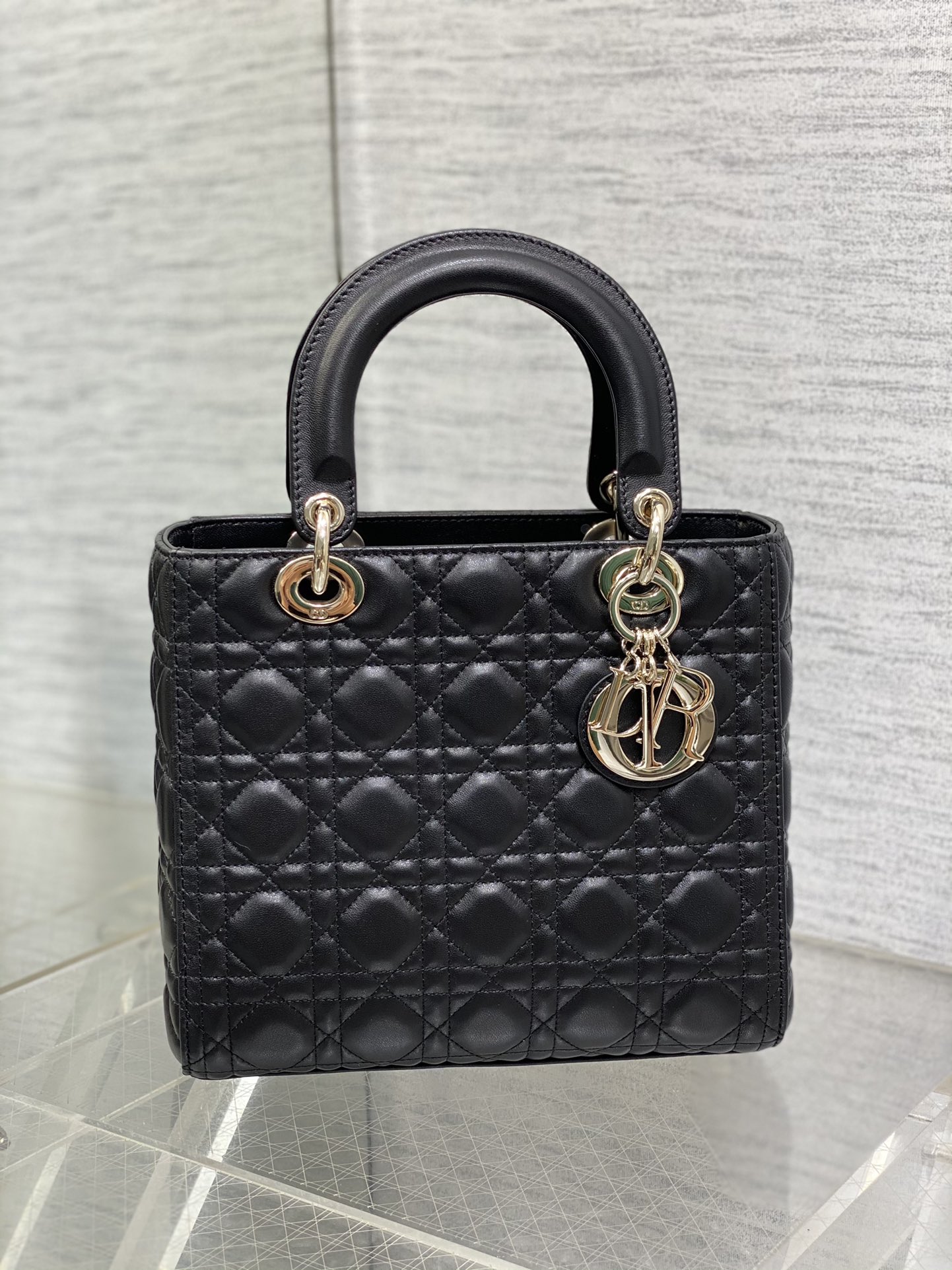 Medium Lady Dior Bag Black Cannage Lambskin